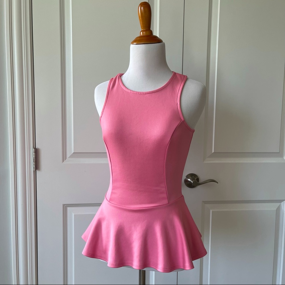 Neon pink Agaci peplum top